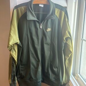 Nike zip front green jacket L